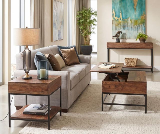 Jaipur Furniture Considered Outlines Brown Console Table with Black Base-2
