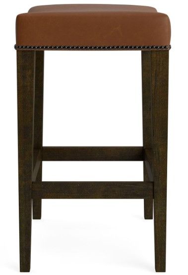Bassett® Furniture Customizable Vail Leather Saddle Counter Stool-2