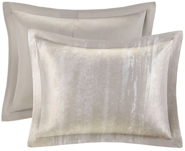 Olliix by Madison Park 7 Piece Blush Queen Midnight Garden Metallic Print Comforter Set-1