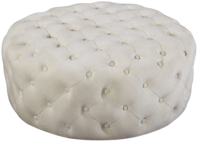 Meridian Furniture Addison Cream Velvet Ottoman-0