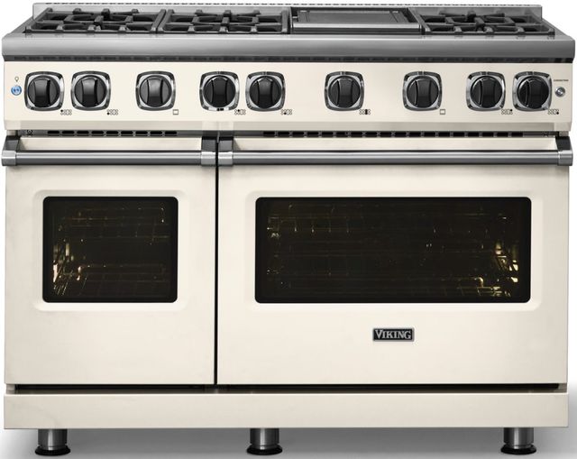 Viking® 7 Series 48" Pure White Pro Style Gas Range with Griddle-2
