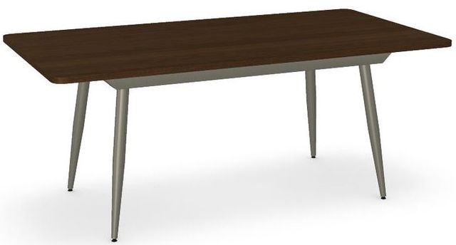 Amisco Customizable Richview Walnut Veneer Table with Tapered Metal Legs-0