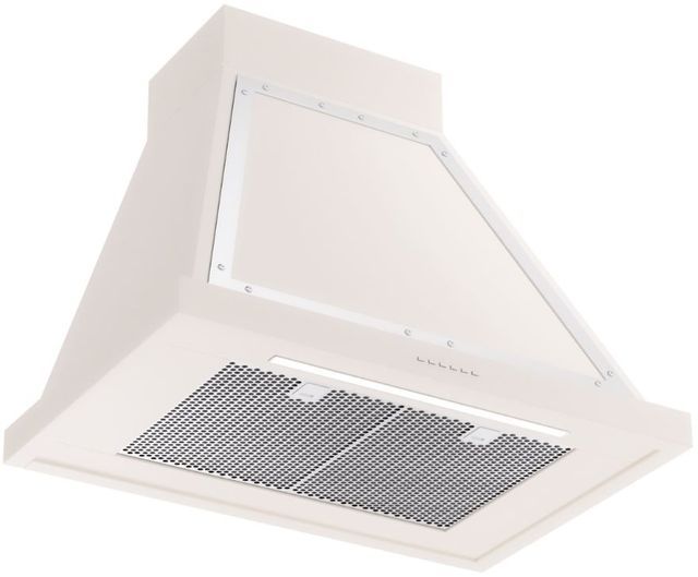 Ilve® Nostalgie II Noblesse 30" Antique White Wall Mounted Range Hood with Chrome Trim-1