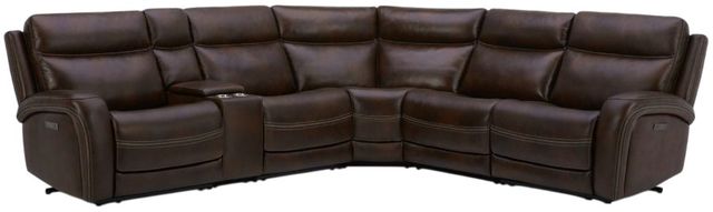 Liberty Furniture Blair 6-Piece Cognac Leather Power Reclining Sectional-0