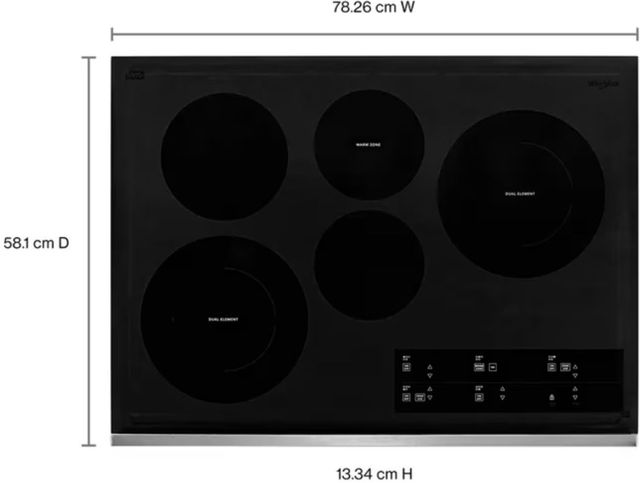 Whirlpool® 30" Stainless Steel Electric Cooktop with Two Dual Radiant Elements-4