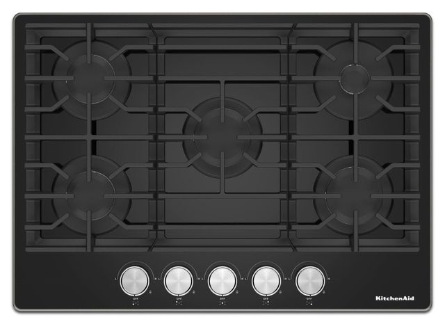 KitchenAid® 36" Black Gas Cooktop-0