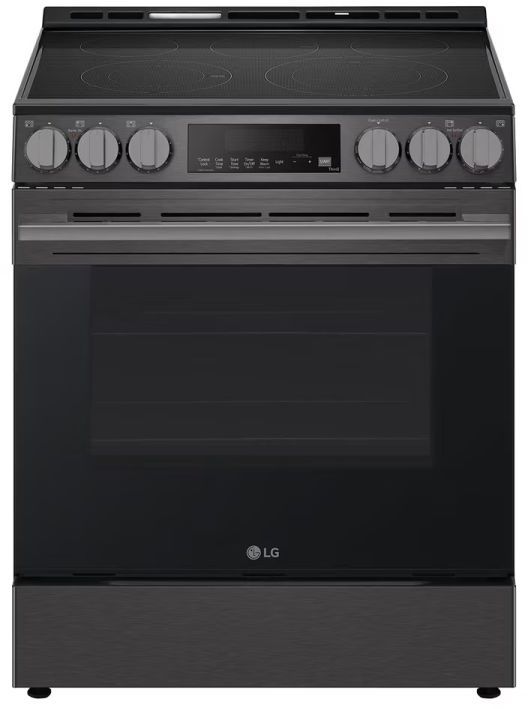 LG 30" PrintProof™ Black Stainless Steel Slide-In Electric Range with Fan Convection-0