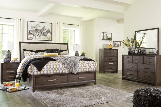 Signature Design by Ashley® Brueban 2-Piece Brown King Panel Storage Bed Set-3