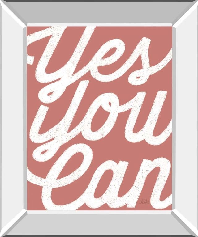 Classy Art Positivity V by Laura Marshall Mirror Framed Wall Art-0