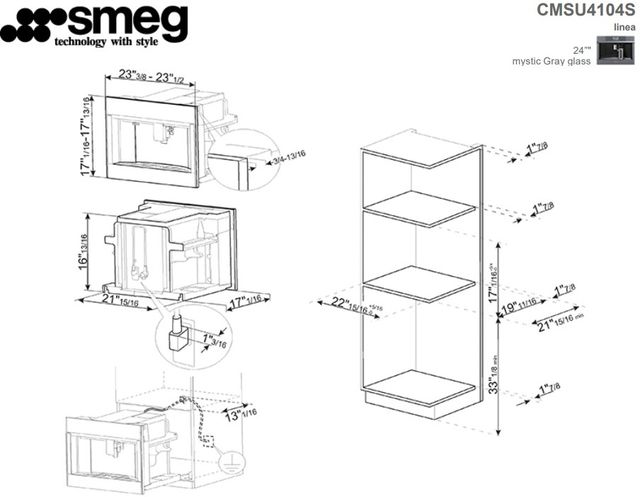 Smeg Linea 24" Mystic Gray Fully Automatic Coffee System-1