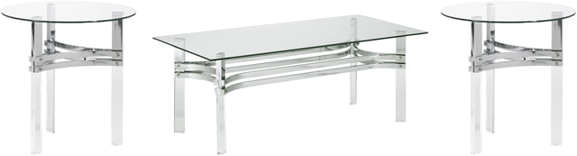 Signature Design by Ashley® Braddoni 3-Piece Chrome Finish Living Room Tables Set-0
