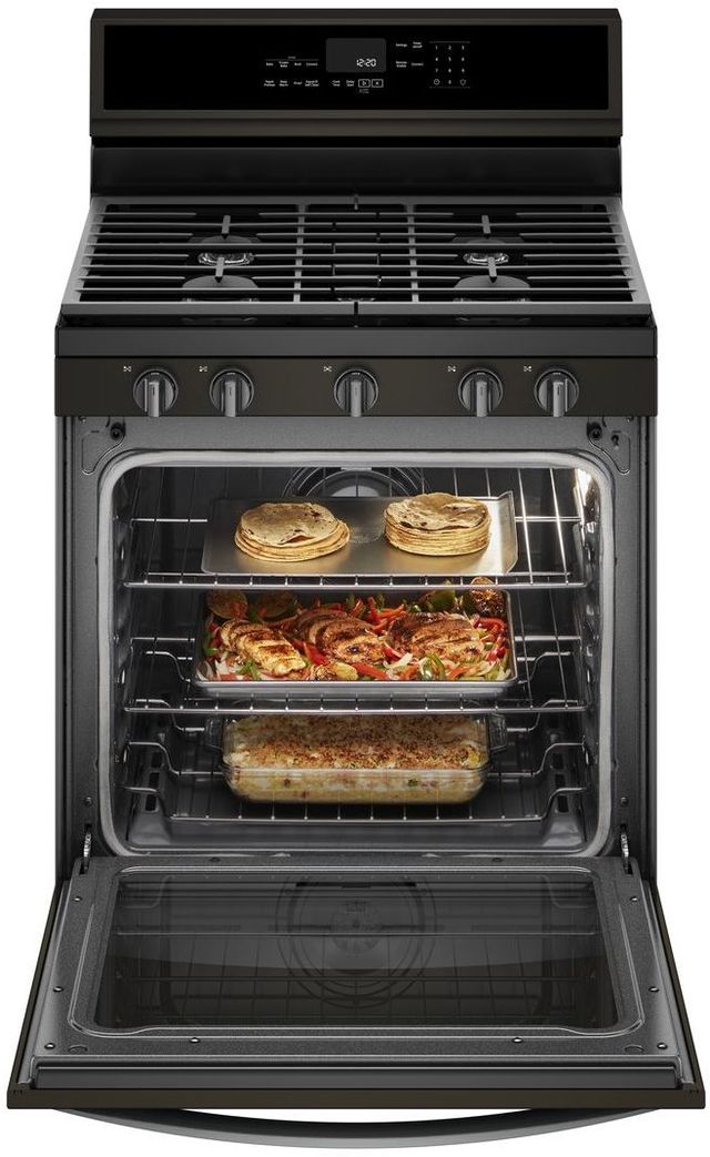 Whirlpool® 30" Fingerprint Resistant Black Stainless Steel Freestanding Gas Range-3