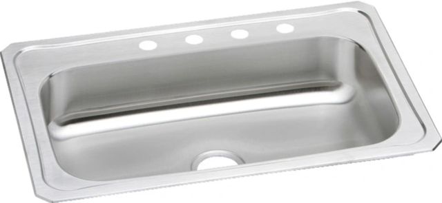 Elkay Celebrity® Brushed Satin 33" x 22" x 7" 4-Hole Single Bowl Drop-In Sink-0