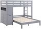 Homelegance® Sloane Gray Twin over Full Youth Loft Bunk Bed with Chest and Hidden Desk-2