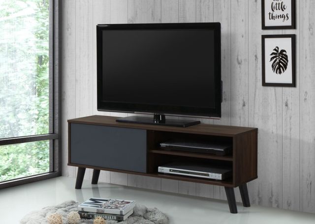 Milton Greens Stars Dark Walnut/Gray 47" 1-Cabinet TV Stand-2