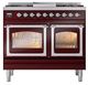 Ilve® Nostalgie II Noblesse 40'' Burgundy Pro Style Dual Fuel Range with Chrome Trim-1