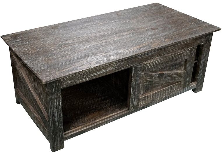 American Wholesale Furniture Barndoor Barnwood Coffee Table