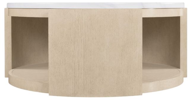 Hooker® Furniture Westwood White Round Cocktail Table with Polished Limestone Base-2