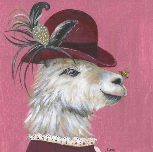 Classy Art Llama and Bee by Tava Studios Wall Art-0