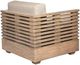 Armen Living Vivid Brown/Taupe Fabric/Wood Outdoor Chair -5
