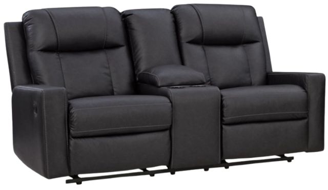 Benchcraft® Mackmenville Carbon Double Manual Reclining Loveseat with Console-0