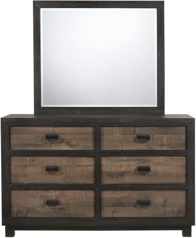Elements International Harlington Walnut Dresser and Mirror-1