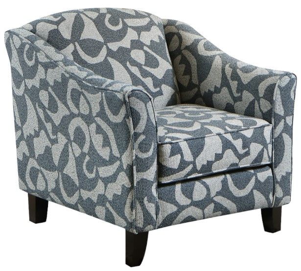 Fusion Furniture Bri Bluestone Tiddlywinks Denim Blue/Gray Accent Chair-0