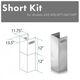ZLINE 2 Piece 12" Stainless Steel Wall Hood Extension Kit-2