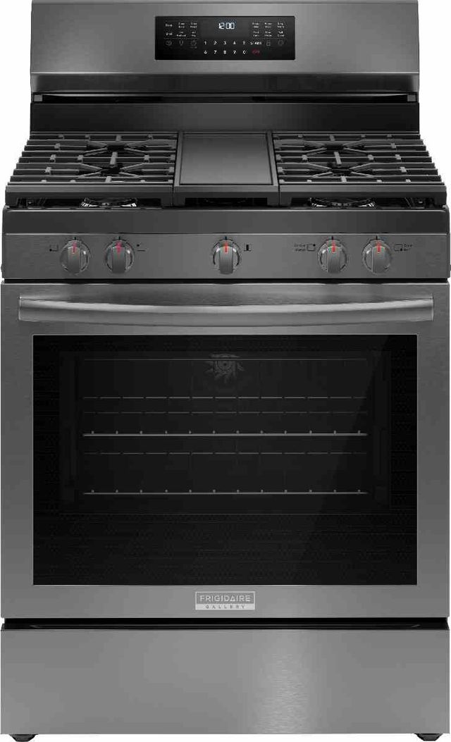 Frigidaire Gallery® 30" Smudge-Proof® Black Stainless Steel Freestanding Gas Range-0