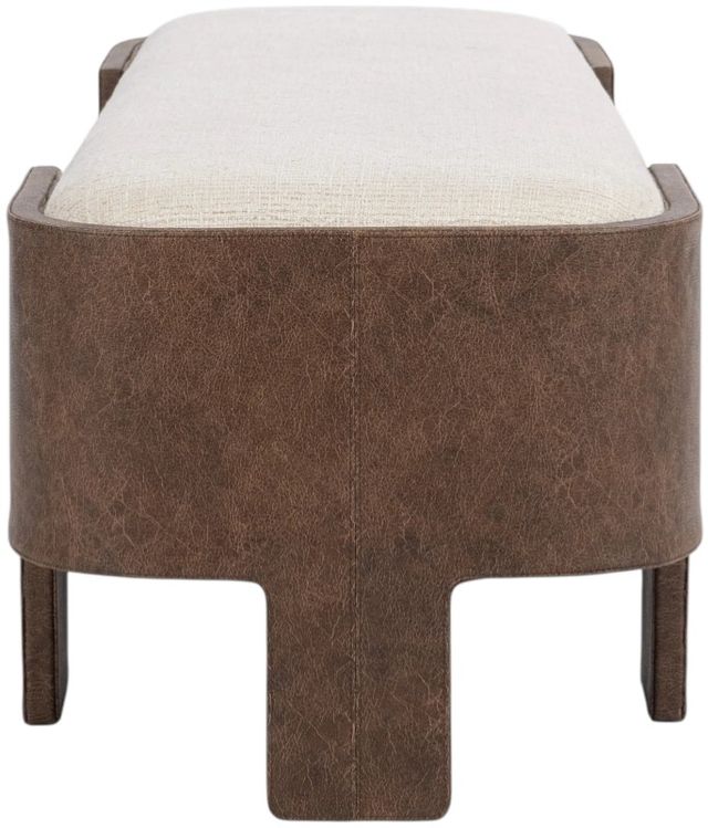 Classic Home Janya Brown/Oat Cream Accent Bench-3