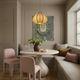 TOV Furniture Georgia Light Pink Chenille Dining Chair-1