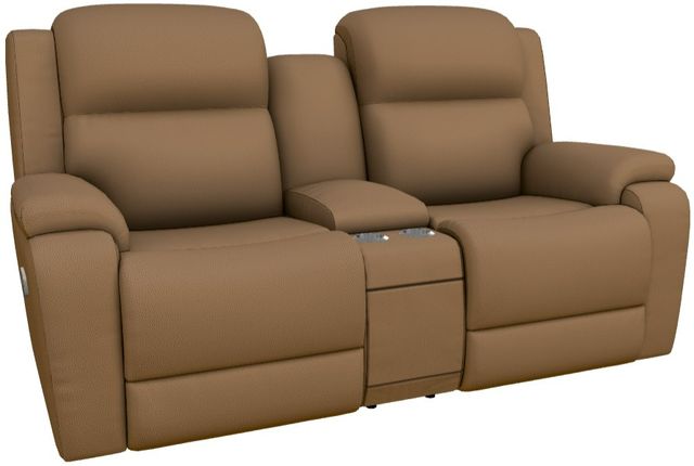 La-Z-Boy® Dorian Camel Power Reclining Loveseat with Console and Headrest-0