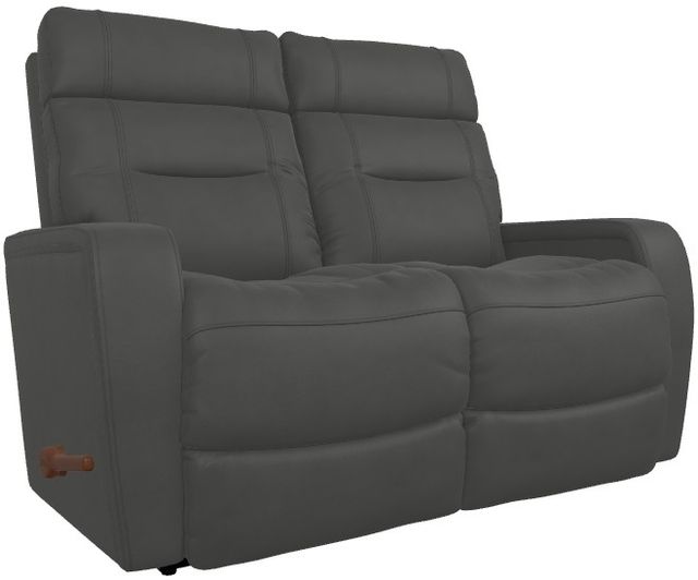 La-Z-Boy® Baron Blue Grey Leather Manual Wall Reclining Loveseat-0