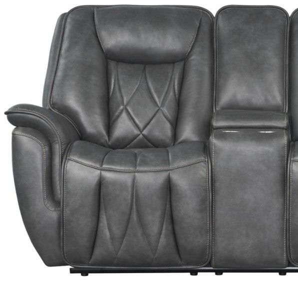 Corinthian Furniture Jordan Charcoal Power Reclining Loveseat-2