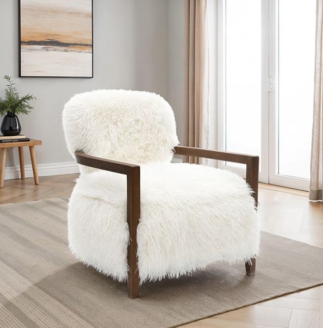 Furniture of America® Eramo White Accent Chair-2
