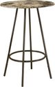 Monarch Specialties Inc. 30" Dia Espresso Marble Look Bar Table with Coffee Metal Base -0