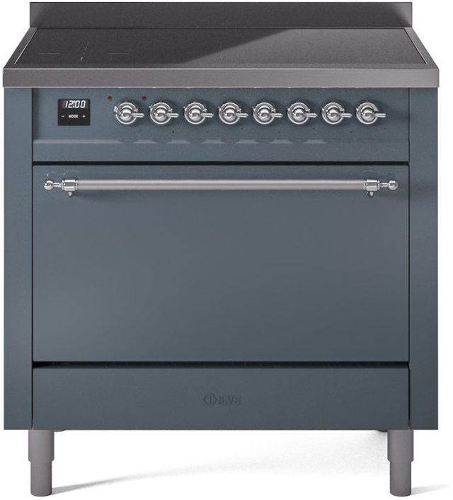 Ilve® Nostalgie II Series 36" Blue Grey Pro Style Induction Range-0