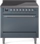 Ilve® Nostalgie II Series 36" Blue Grey Pro Style Induction Range-0