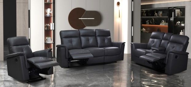 Mazin Furniture Everett Ellesmere Dark Gray Manual Reclining Glider Chair-2
