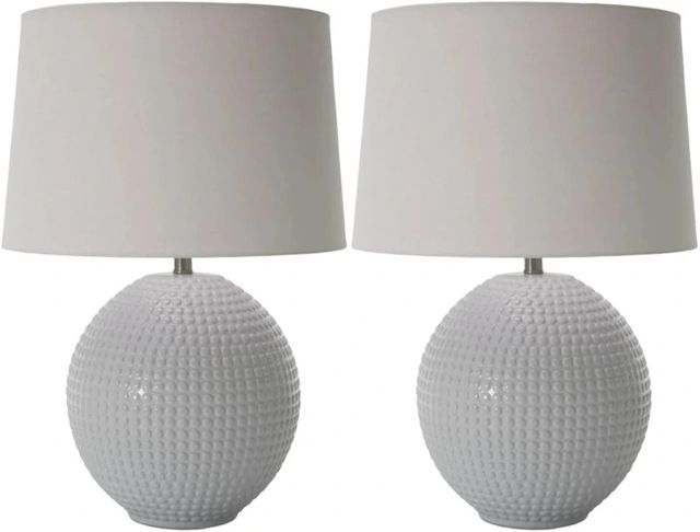 Decor-Rest® Furniture LTD Bianca 2-Piece White Table Lamp Set-0