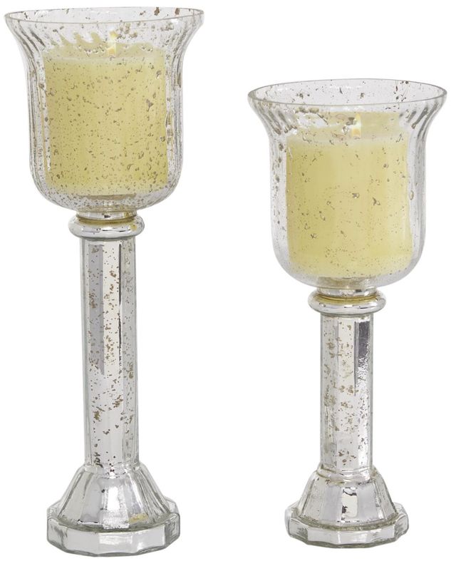 Deco Marche 2-Piece Silver Candle Lantern Set-0