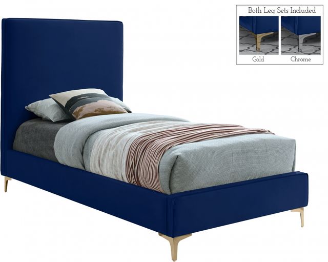 Meridian Furniture Geri Navy Twin Upholstered Panel Bed-3