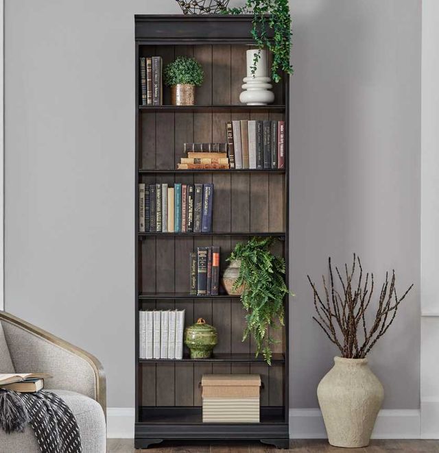 Liberty Furniture Meritage Aged Charcoal/Caramel 84" Bookcase-1