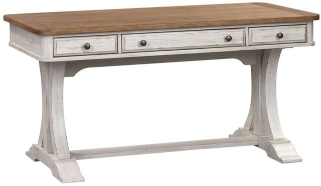 Liberty Furniture Farmhouse Reimagined Antique White/Chestnut Writing Desk-0
