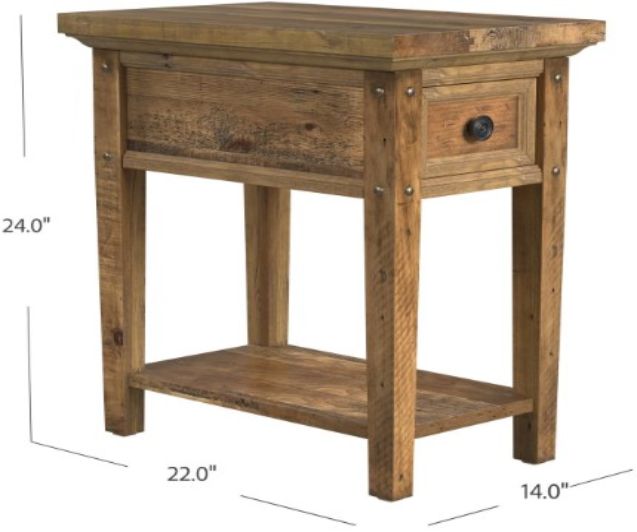 Null Furniture Hayden Valley Sandstone Charging Chairside Table-3