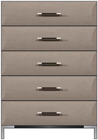 Country View Woodworking Customizable American Modern 5-Drawer Metal Legs Brown Maple Chest-0