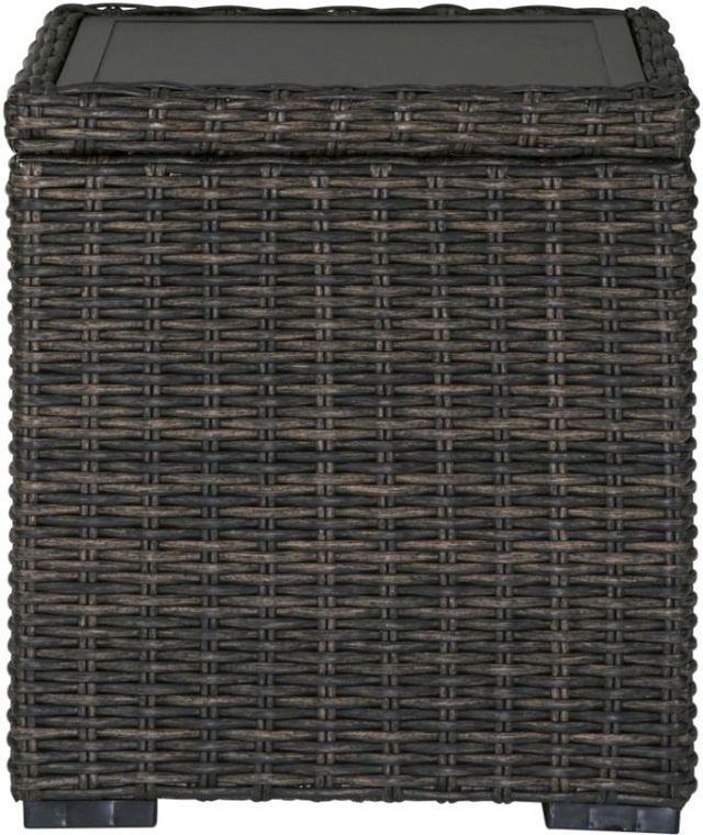 Signature Design by Ashley® Grasson Lane Brown Outdoor Aluminum/Wicker Square End Table-2