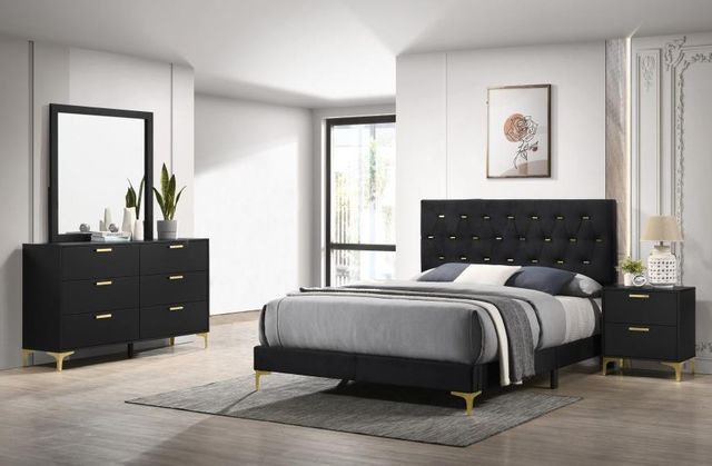 Coaster® Kendall 4-Piece Black California King Bedroom Set-1