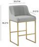 TOV Furniture Lisa by Inspire Me! Home Decor Gold/Gray Counter Stool-2
