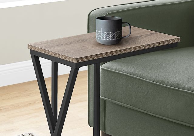 Monarch Specialties Inc. Dark Taupe 25"H Accent Table with Black Metal Frame-2